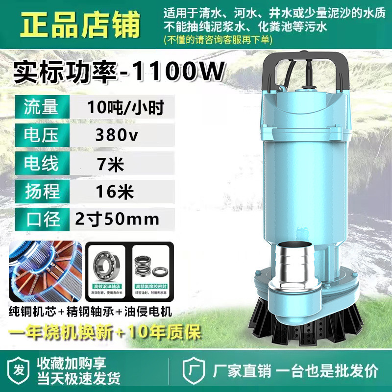 Shanghai auténtica bomba sumergible 220V bomba de agua de gran calibre 3 pulgadas 4 pulgadas sin escobillas de alto flujo de elevación bomba de agua