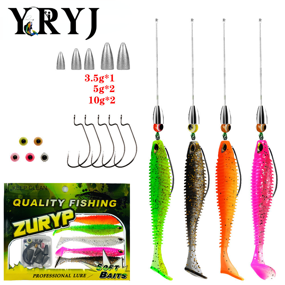 Luya popular cebo falso cebo suave traje Luya cebo falso Texas grupo de pesca transfronteriza caliente AliExpress Amazon Piel de camarón