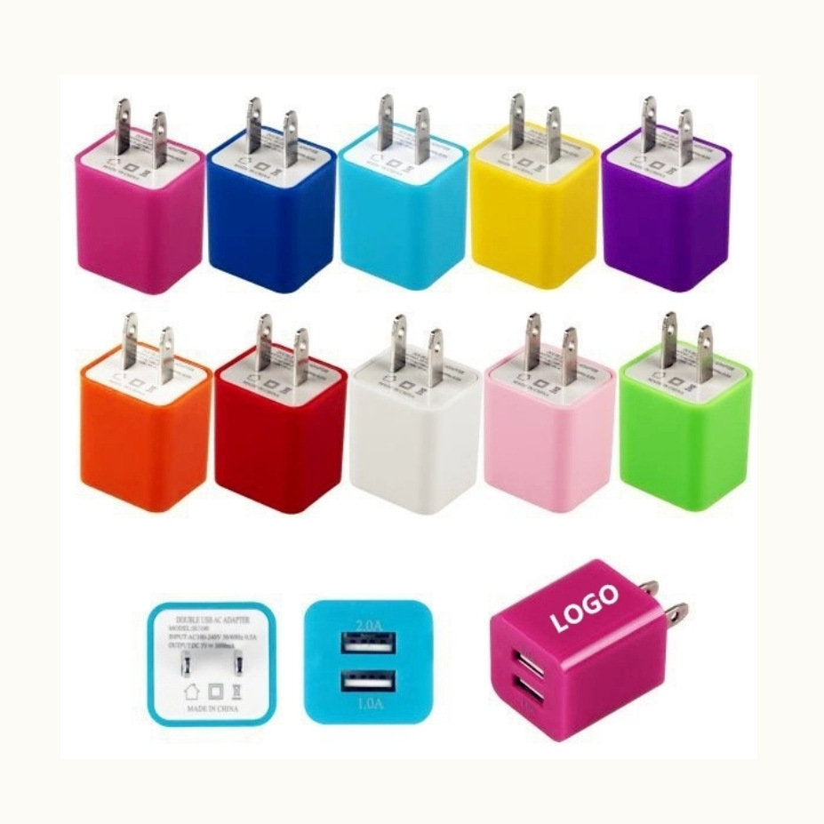 双USB绿点充电器通用2.1A充电器适用苹果安卓单U足1A 绿点充电头