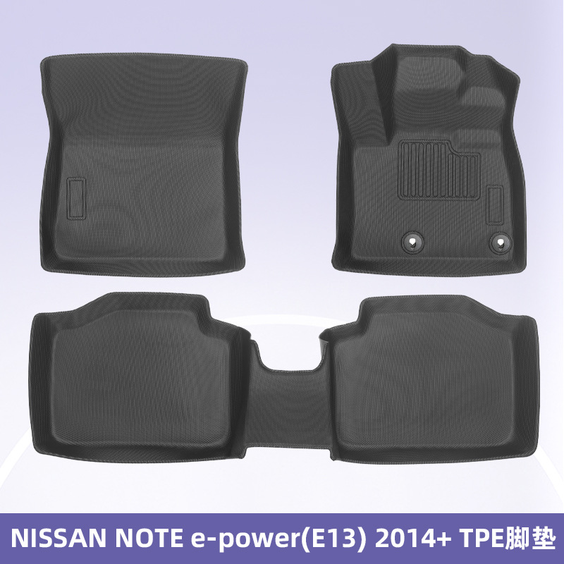 Para NISSAN NOTE e-power (E13) 2014 timón derecho 3D todas las condiciones meteorológicas almohadilla de pie TPE