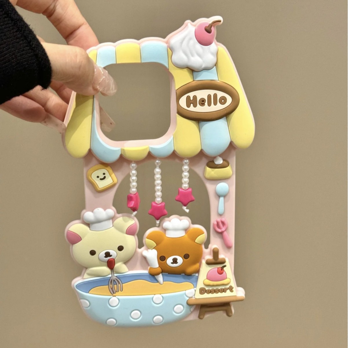 Cartoon Dessert House Lightweight Bear for ihone16promax Apple 15Pro Phone Case 14 New 13 Silicone