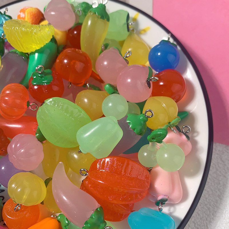 Frutas y verduras resina acrílica diy acrílica