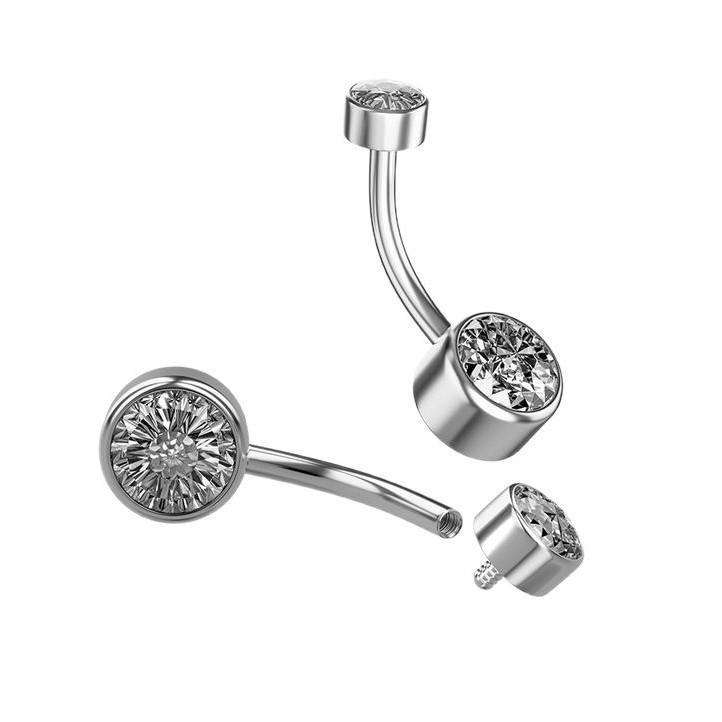 F136 Titanlegierung Basismodell Rundkugel mit Diamant-Außendurchdringung, zylindrisches Zirkon-ummanteltes Innengewinde_voghion.com