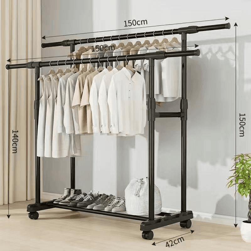 percha de ropa doméstica piso vertical engrosado y engrosado estante de almacenamiento dormitorio balcón una sola fila doble fila percha de ropa