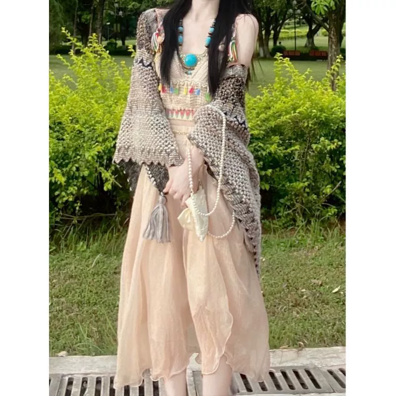 Богемское платье из трех частей национального стиля богемный женский Юньнань Лицзян Дали Тибет Туризм