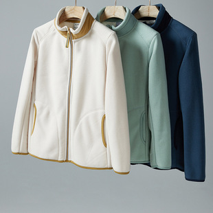 Fleece Jacket Men's Fleece Jacket Women's Top Outdoor Jacket Inner Blouse Spring Autumn Winter Double-sided Thickened Sweater Cardigan