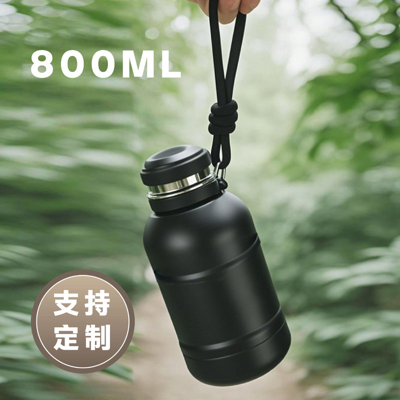 アウトドア旅行魔法瓶ケトル 316 ステンレス鋼全鋼魔法瓶カップ大容量フィットネススポーツウォーターカップキャリーロープ付き|undefined