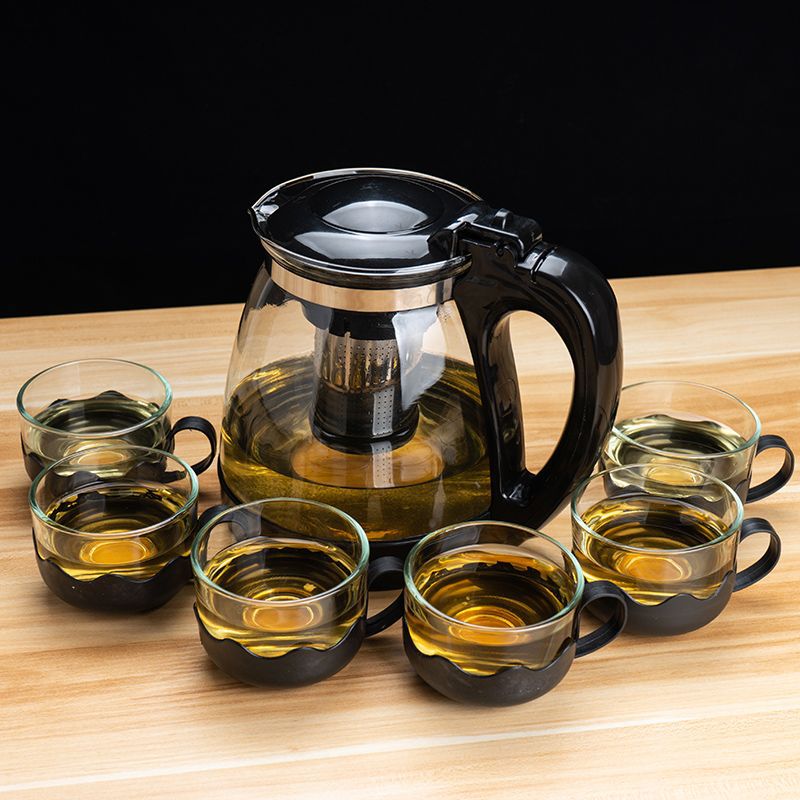 Explosion-proof capacious glass teapot for home use