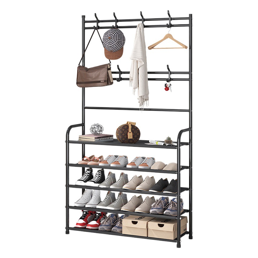 Kaidi simple piso abrigo rack zapato rack integrado combinación hogar zapato rack dormitorio sala de estar percha zapato rack