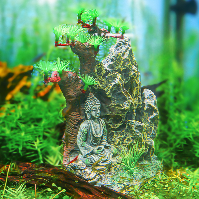 Adornos de Buda de Piedra Decorativa, Decoración para Acuarios de Reptiles, Paisaje de Bonsái, Regalos Creativos, Venta al Por Mayor