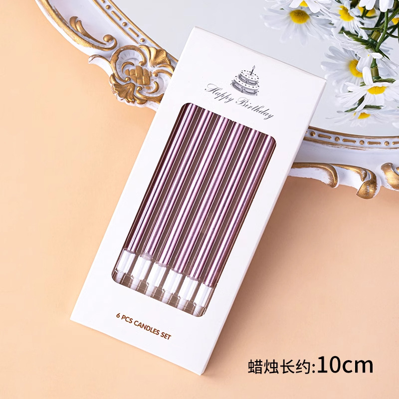 Velas de cumpleaños doradas giratorias de rosca de aluminio dorado tarta de fiesta larga varilla dorada rosca de lápiz vela delgada