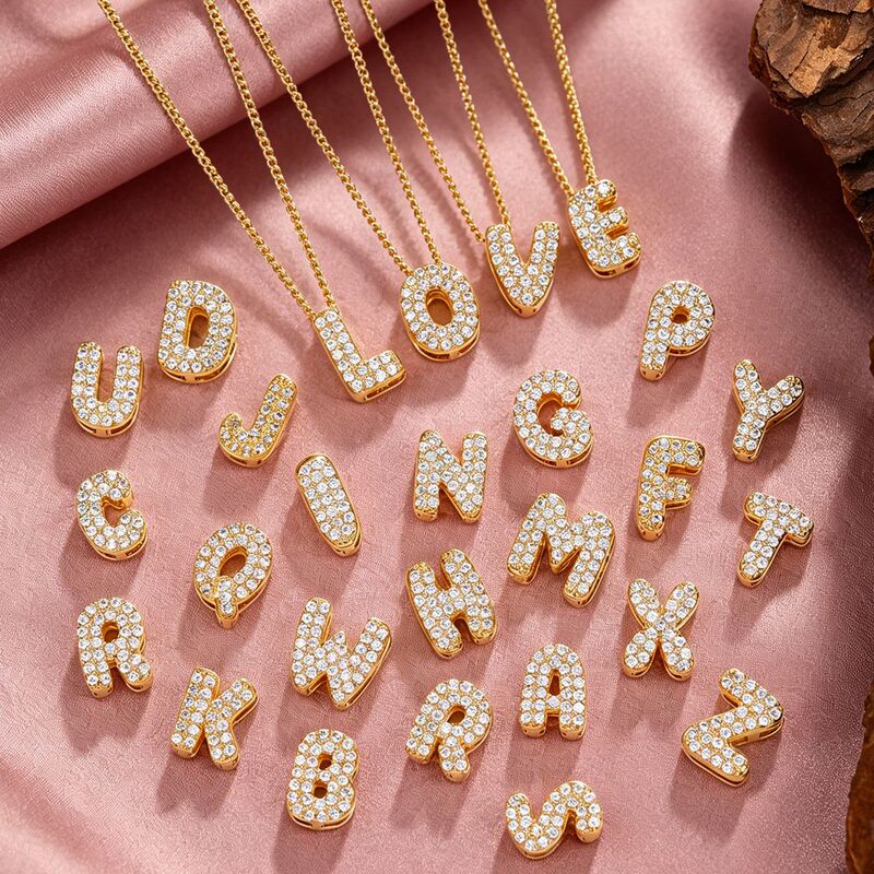European and American Cross-Border DIY Personalized English Name Letter and Number Necklace Zircon Letter Pendant Clavicle Chain Wholesale European and American Cross-Border DIY Personalized English Name Letter and Number Necklace Zircon Letter Pendant Clavicle Chain Wholesale