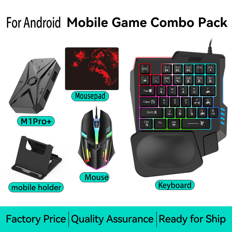 Jia Ying M1Pro+ Android Mobile Gaming Controller Peripheral Pubg Magic Throne Keyboard and Mouse Converter Set Assistant Jia Ying M1Pro+ Android Mobile Gaming Controller Peripheral Pubg Magic Throne Keyboard and Mouse Converter Set Assistant