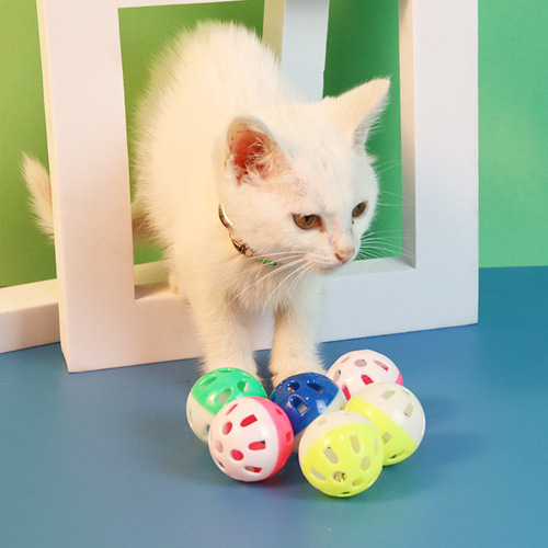 Cat Toys Cross-border Pet Plastic Hollow Bell Ball Cat Toys Self-entertainment Bite-resistant Wear-resistant Cat Toys Wholesale 
