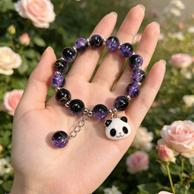 国宝熊猫手链百搭显白多款式撞色玻璃串珠手串电商跨境手饰礼批发
