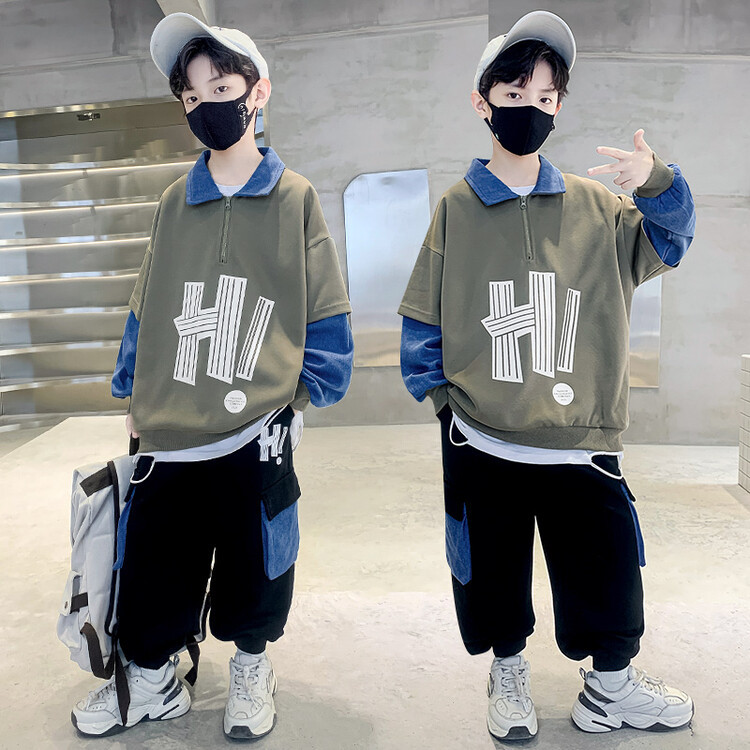Sæt 2023 Ny Zhongda børne drenges forårsstil Smuk moderigtigt efterår Cool og_voghion.com