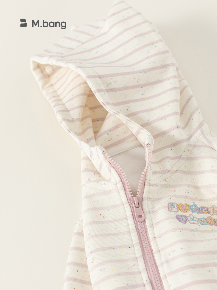 Yubao ropa para niños rebeca con capucha para niños primavera suéter estampado casual para niños pequeños y medianos Chaqueta a rayas para niñas