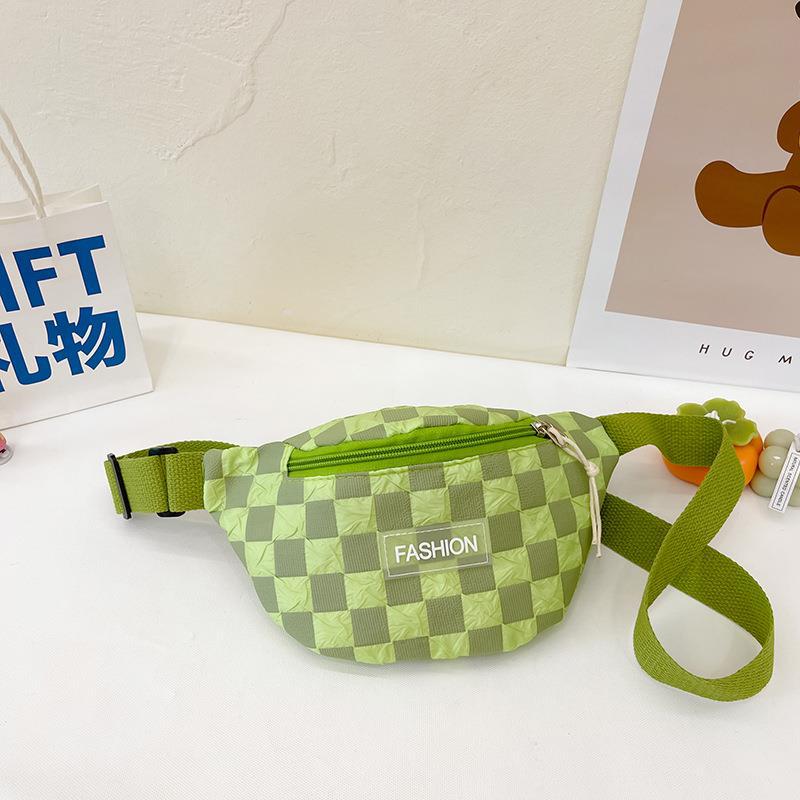 Nuevo estilo tablero de cuadros estilo occidental chico bolsa de mensajero de los niños de moda fresco bolsa de viaje pequeña mochila chica lienzo bolsa de pecho