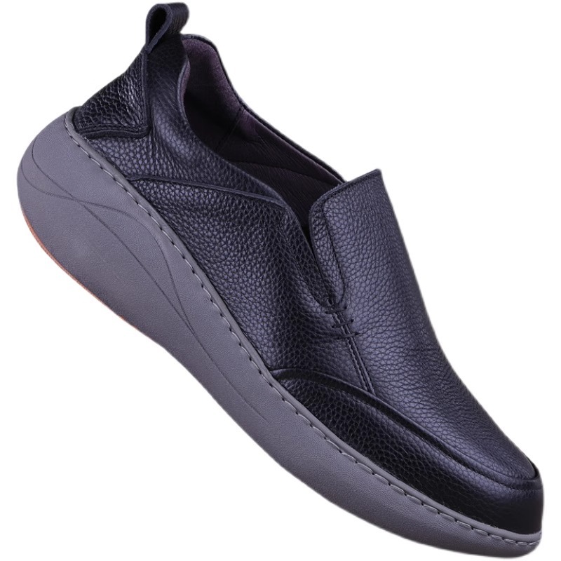 대외 무역 남성 신발 가죽 두꺼운 통기성 캐주얼 신발 가을 발 높이 증가 충격 흡수 경량 탑 레이어 카우보이 남성 신발