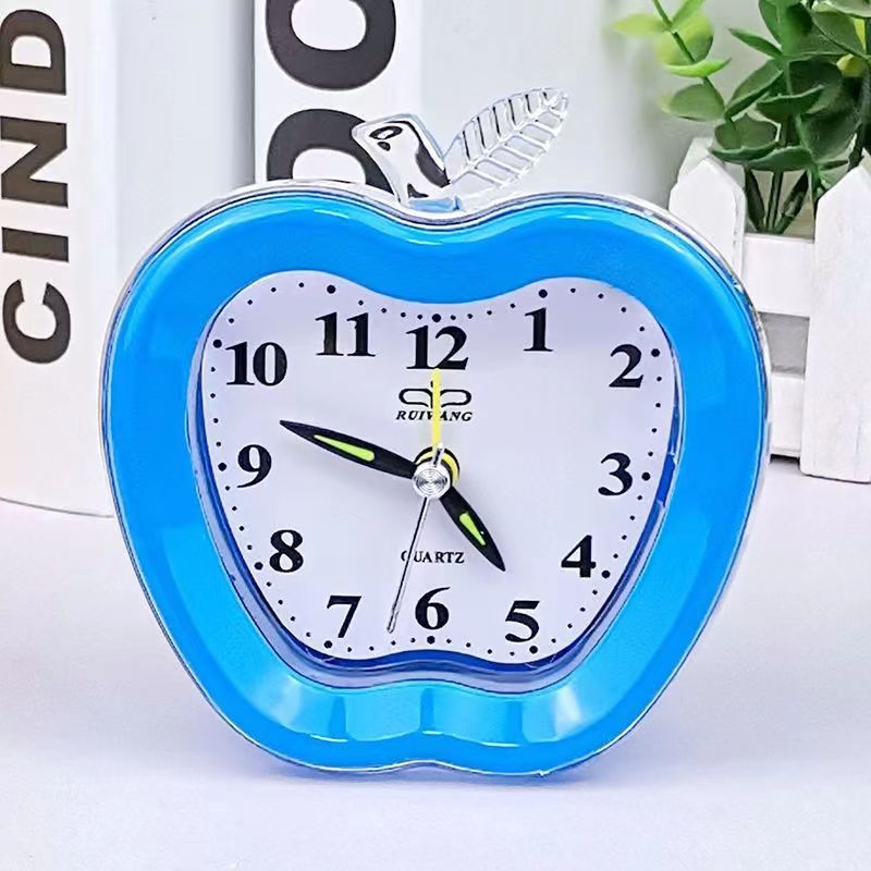 Venta directa de fábrica de moda simple plástico Apple pequeño reloj despertador dormitorio mudo alarma electrónica reloj digital