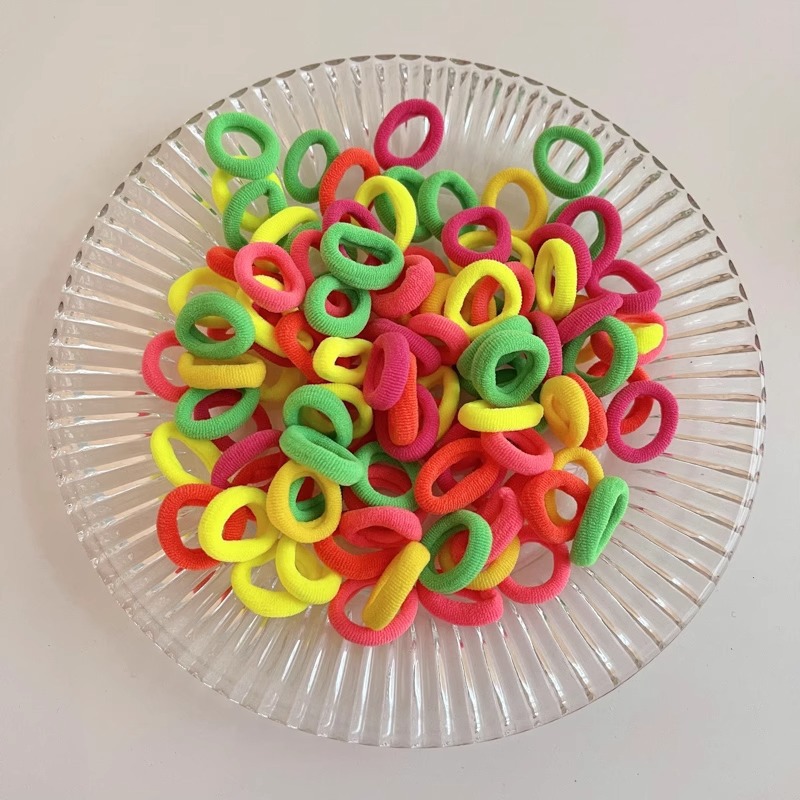 Anillo de cabello de color caramelo para niños no daña correa de cabello bebé cuerda de cabello niñas lindas cubiertas de cabello de cuero de pimples