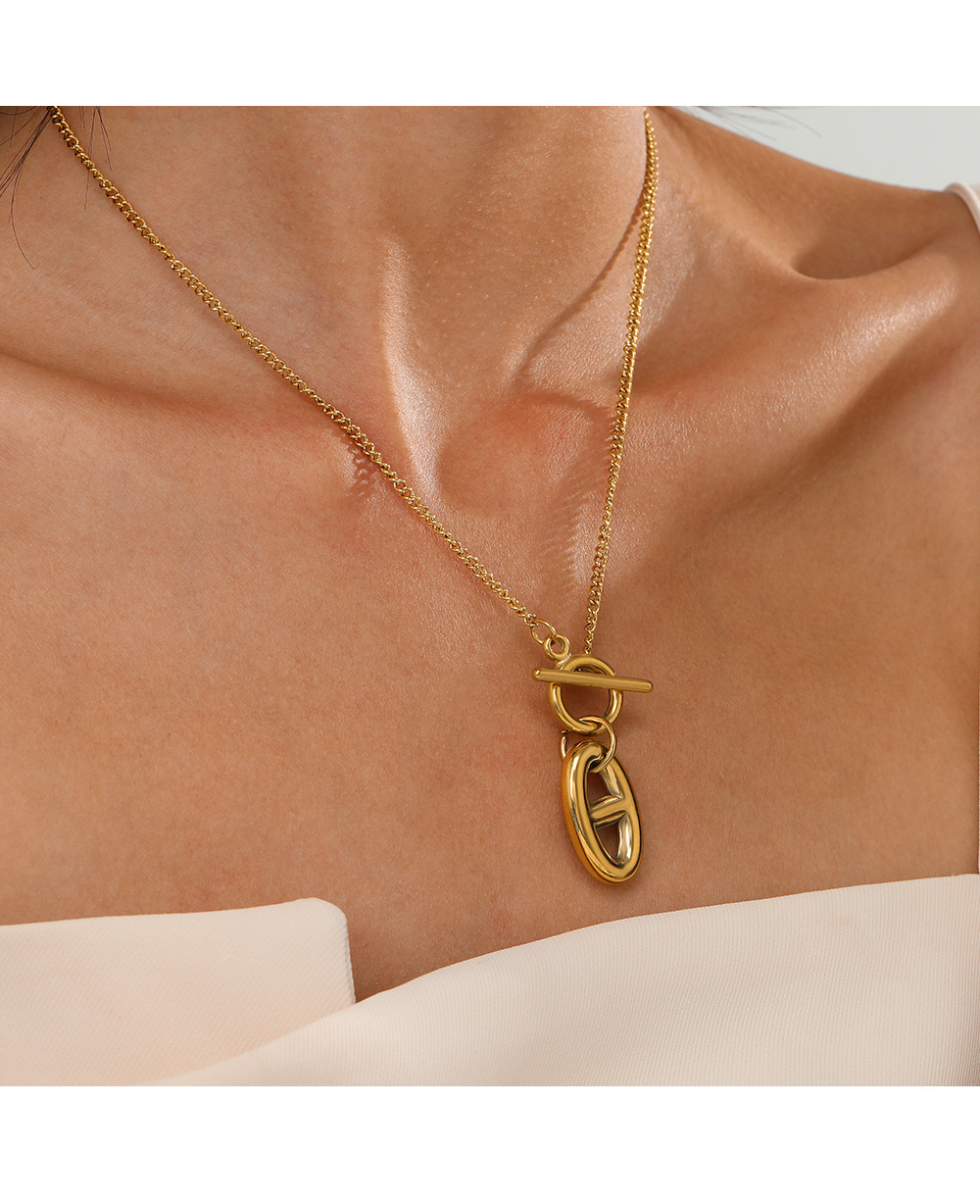 Fashion Geometric Stainless Steel Plating Pendant Necklace 1 Piece