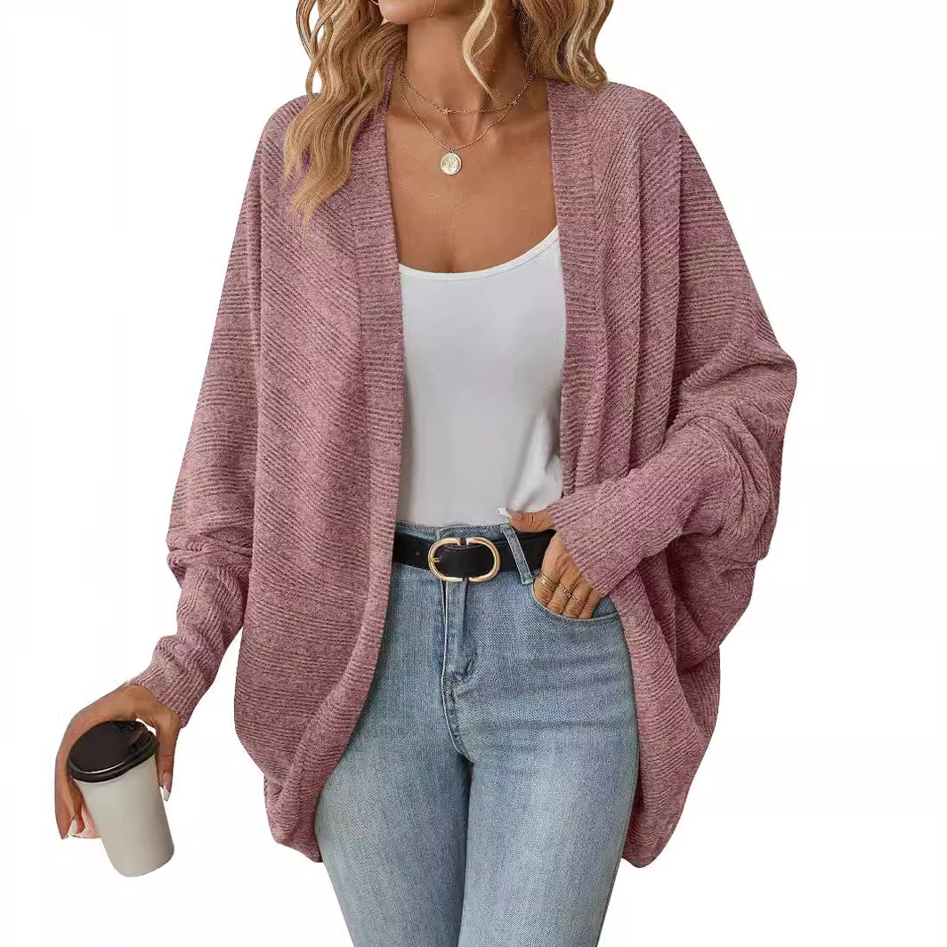 Oversized V-hals vest voor dames - Lange gebreide Coatigan (7 seizoenskleuren, S-XXL)_voghion.com