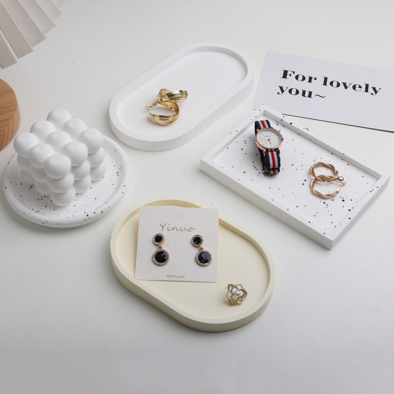 Ins Photo Props Jewelry Storage Tray Photography Posing Necklace Ring Earrings Tray Display Decorative Background Cloth