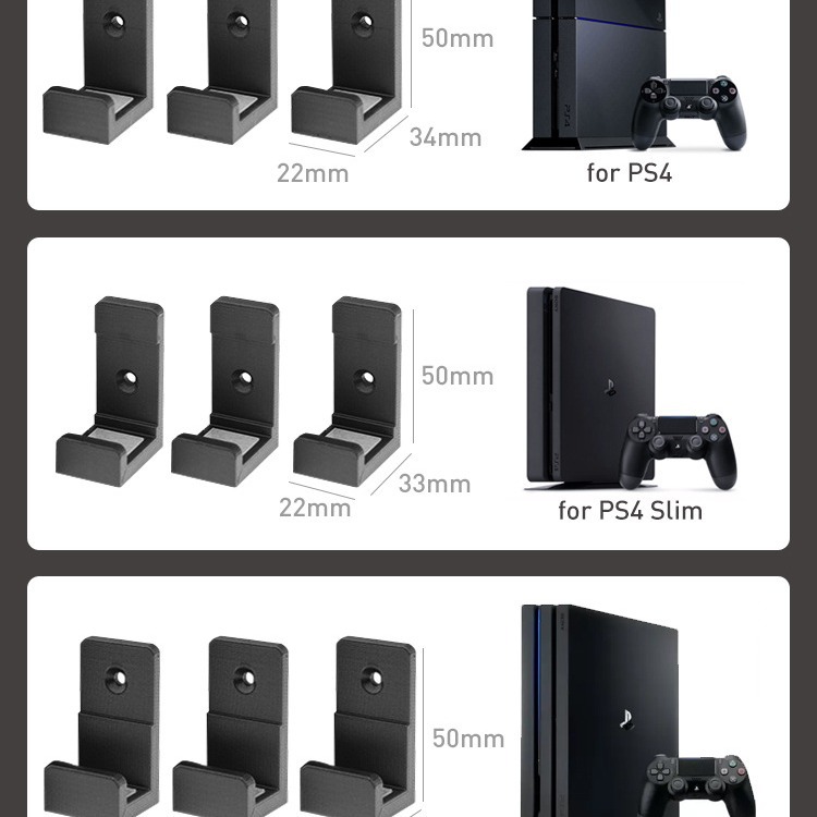 Adecuado para ps4/ps4 pro/ps4 Slim host montado en la Pared Soporte ps4 serie host montado en la pared