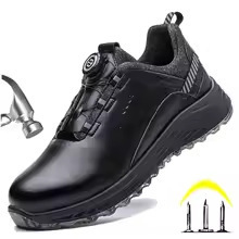 Men Rotated Button Safety Shoes Puncture-Proof?work Sneaker