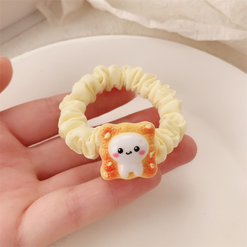 Hermosas nubes amarillas leche estrellas de mar intestino delgado anillo de cabello de la niña dulce banda de goma cuerda de cabeza nueva cuerda de cabello de dibujos animados adornos para el cabello