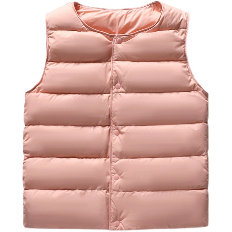 Детский пуховик, легкий, однотонный, внутренняя одежда, внешняя одежда, осенне-зимняя одежда для мальчиков и девочек, детская внутренняя одежда среднего и большого размера для детей