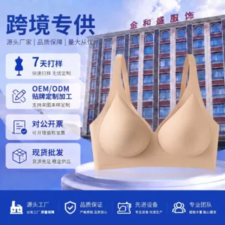 【加工定制】外贸跨境无痕软支撑V领内衣女聚拢上托防下垂文胸罩
