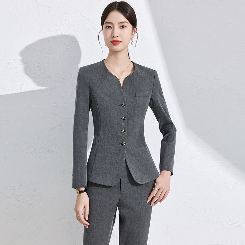 Черный модный темпераментный костюм женский 2024 новый весенний и осенний профессиональный костюм ювелирный магазин рабочая одежда