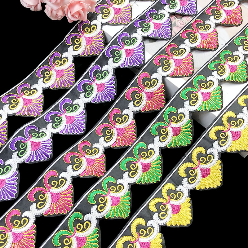 厂家现货4.5公分民族花边 刺绣花边舞台表演服配饰服装辅料花边