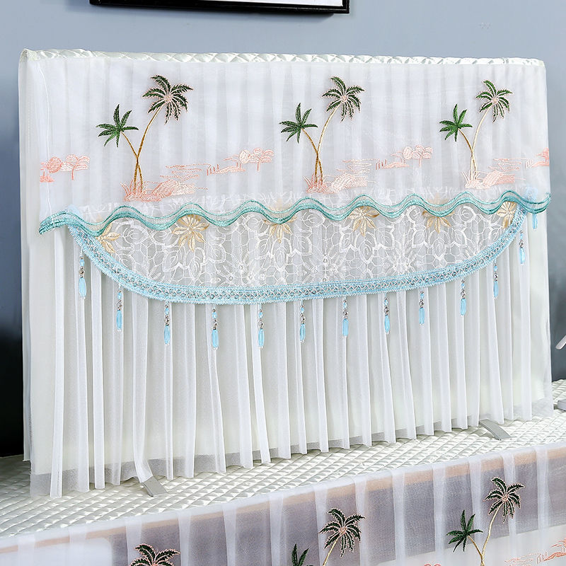 TV cubierta de polvo 50 pulgadas 55 pulgadas 65 tela de cubierta de TV LCD para arrancar sin toallas de encaje