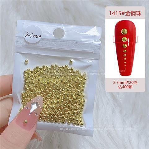 ネイルアート0.4mmミニチュアビーズトランペットサイズラメメタルビーズ0.6mmネイルアクセサリー|undefined