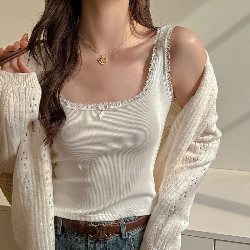 Lace Camisole for Women 2026 Spring/Summer New Style Pure Desire Style Slim Fit Concealing Side Breasts Base Layer Top Lace Camisole for Women 2026 Spring/Summer New Style Pure Desire Style Slim Fit Concealing Side Breasts Base Layer Top