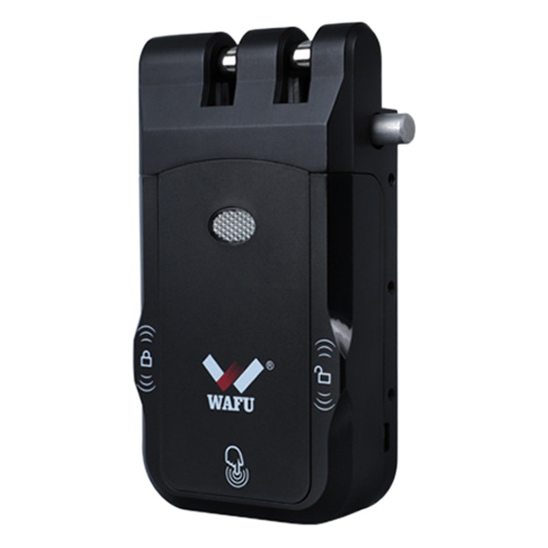 Cerradura de puerta antirrobo con control remoto invisible sin taladro para uso doméstico, con diseño de doble circuito y doble motor, de WAFU para comercio transfronterizo.