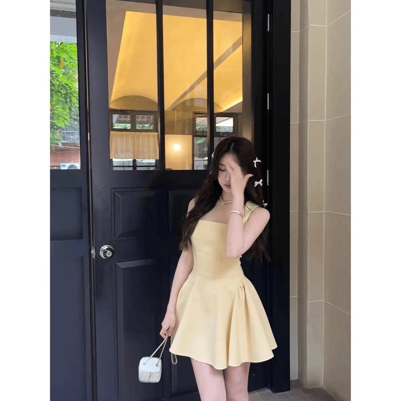 2025年夏季新款清凉设计感少女显瘦吊带法式长裙女|undefined