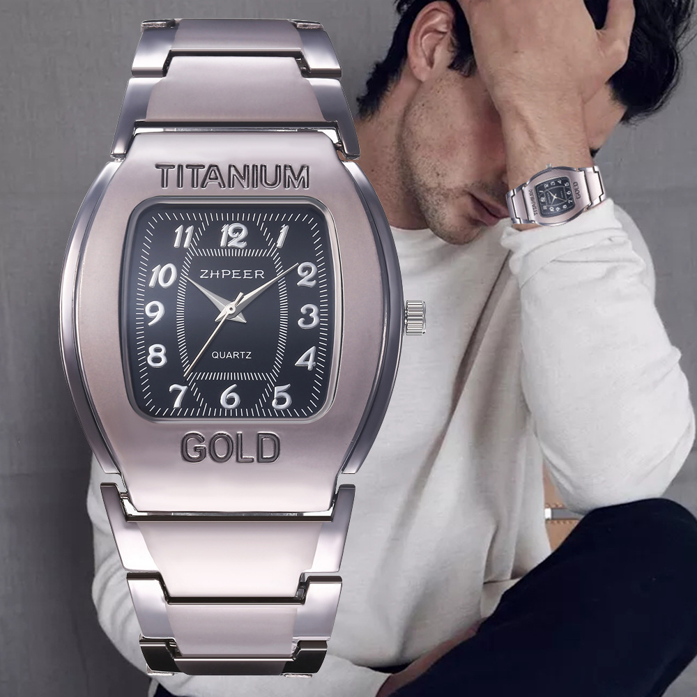 100g Weight Ordinary Glass Mirror Material Alloy Strap Material Business Solid Color Single Folding Buckle Quartz Men's Watches