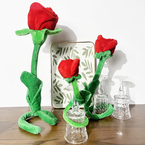 Colorful Rose Bouquet Series Plush Toys, Multicolor, Bendable, Company Exhibition Activity Gift, Festival Gift