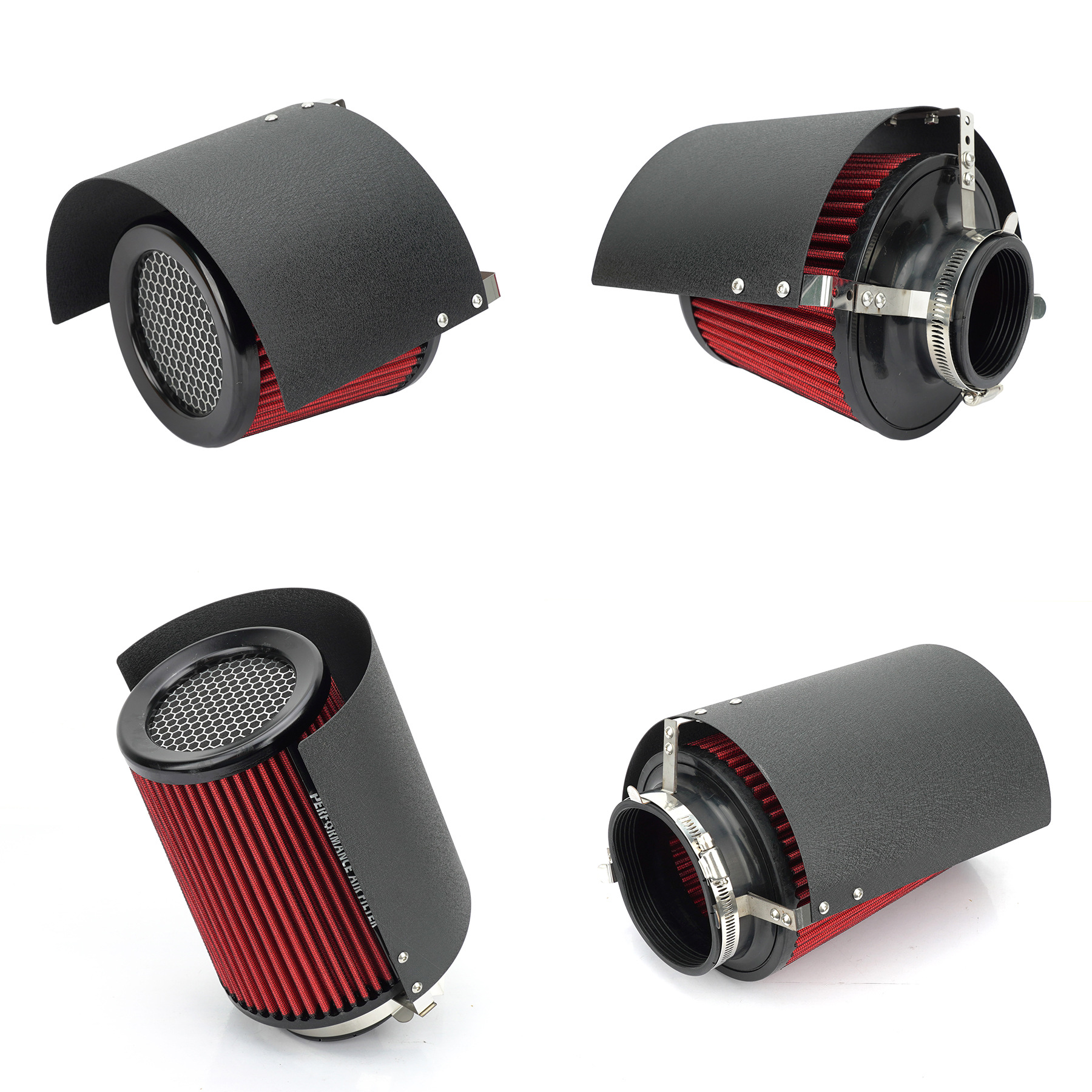 Car air intake modified winter mushroom head air filter heat shield stainless steel universal windshield protective cover adjustable