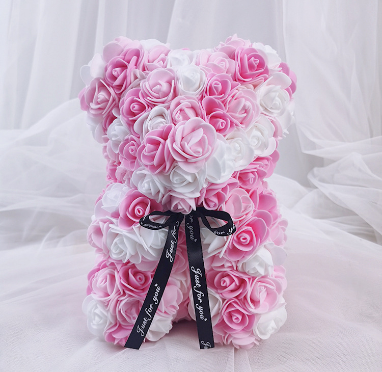 Festivalgeschenken Kerstmis PE Simulatie Onsterfelijke Bloem 25cm Rozenbeer Chinees Valentijnsdag Cadeau Schuimbeer Verjaardag Festival Bloem Cadeau Chinees Valentijnsdag Beperkt Cadeau_voghion.com