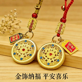 工厂直发精工花丝八宝罗盘钥匙扣新中式平安符挂饰编织汽车钥匙扣