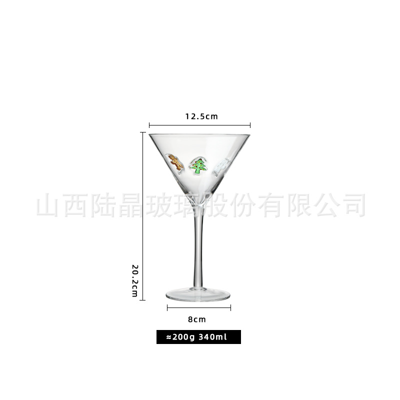 Customizado nuevo vidrio de color de Navidad vidrio de cristal taza de bebida especial soplado artificial taza de jugo taza de forma