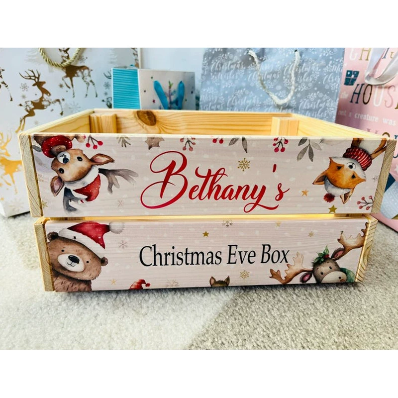 Рождественский горячий какао-палочка для хранения коробки деревянный ящик с ручкой горячего какао украшает деревенский дом рождественский деревянный ящик для хранения