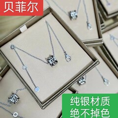 S925スターリングシルバーネックレスレディース赤人リベットネックレススプリング高级精雕CNCペンダント锁チェーンメーカーピン