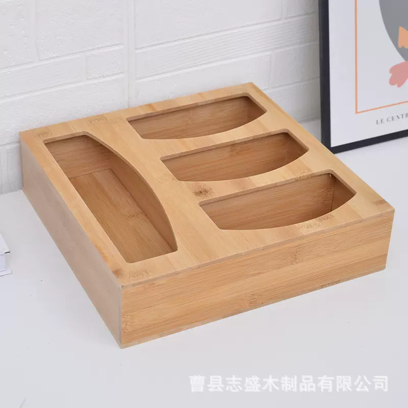 可定制木质收纳盒多规格分类保鲜袋收纳木盒包装袋保鲜袋收纳盒子
