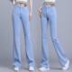 Summer Tencel Flared Pants Jeans Women's Thin 2025 New Fashion High Waist Slimming Micro La Ice Silk Pants Women